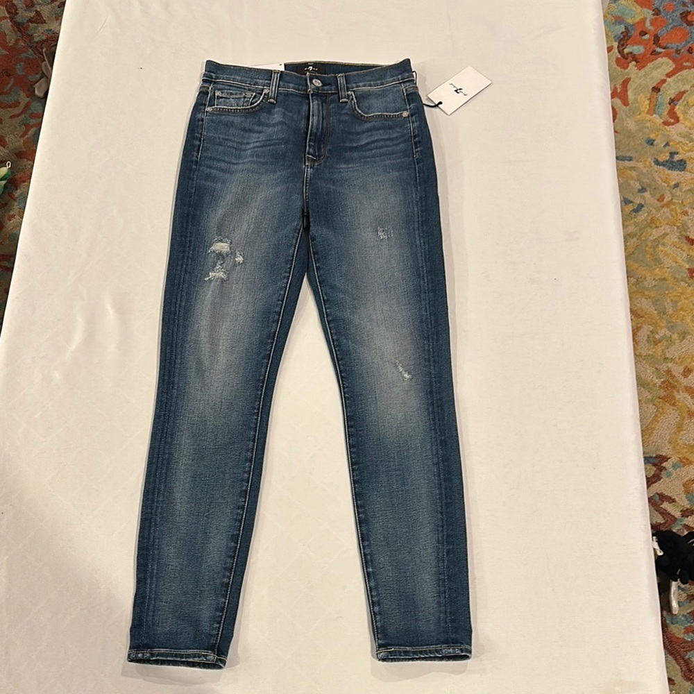 7 for all mankind women’s the high waist ankle skinny‎ jeans size 26 NWT